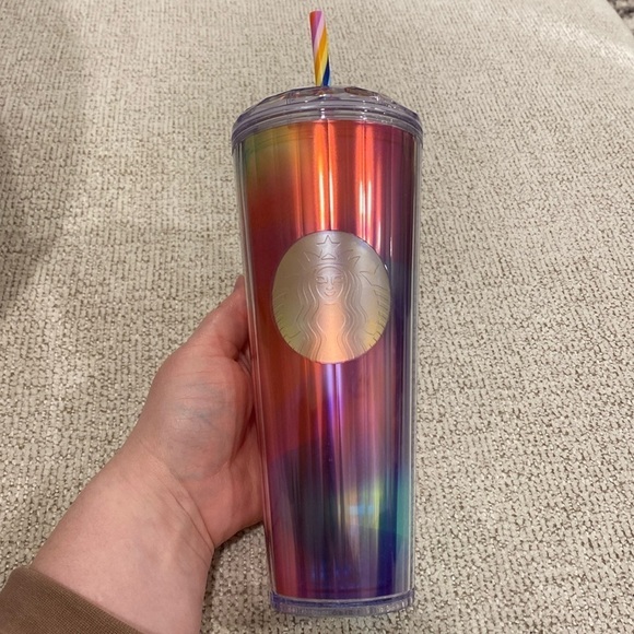 NWT 2021 Starbucks Iridescent Rainbow Kaleidoscope Dome Tumbler 2021 - Picture 1 of 4